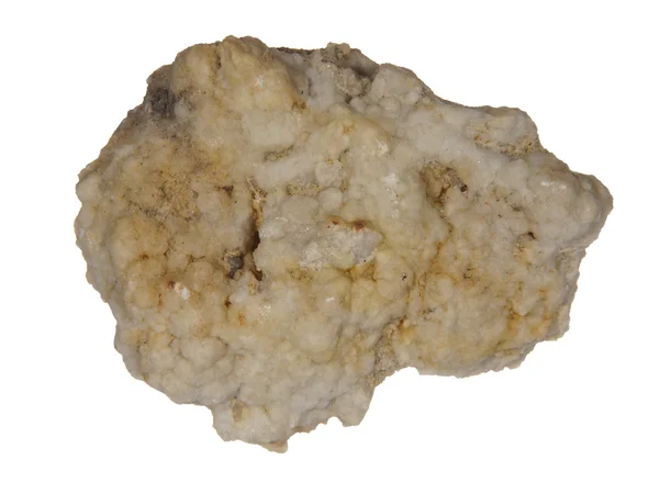 Heller Stein mit holpriger Oberfläche, isoliert auf weißem Hintergrund — Stockfoto