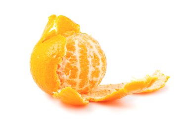 Peeled ripe tangerine clipart