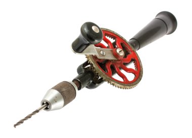 Vintage rusty hand drill clipart