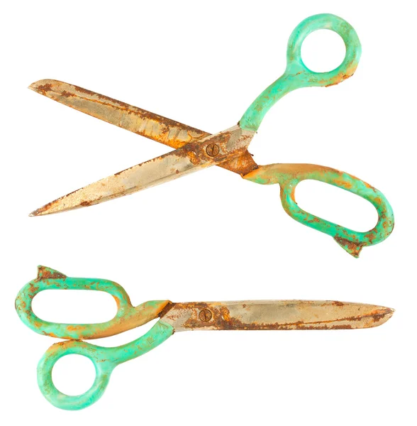 Old tailor scissors open and closed — Stock Photo, Image