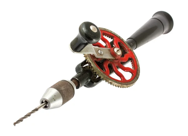 Vintage rusty hand drill — Stock Photo, Image