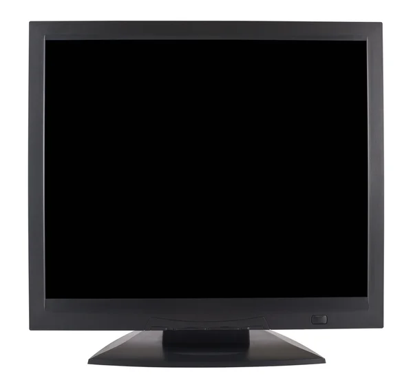 Monitor de computador preto vazio — Fotografia de Stock