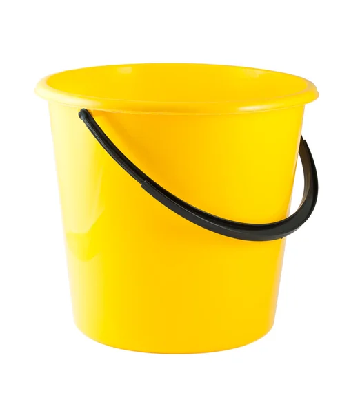 Yellow plastic bucket — Stock Photo, Image