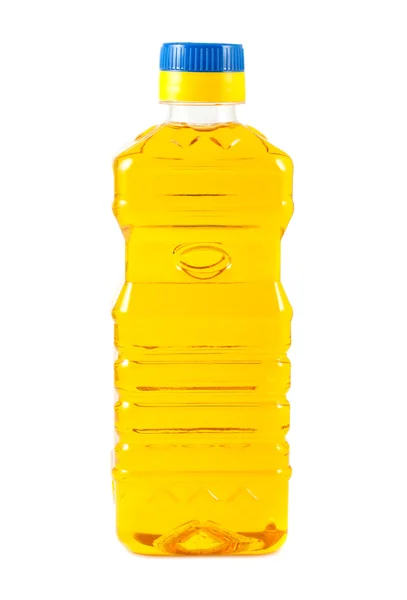 Vegetable oil in plastic bottle — Stock Photo, Image