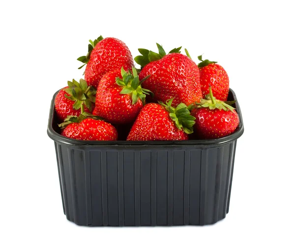 stock image Plastic tray with strawberries