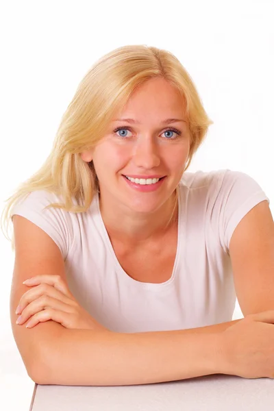 Smiling young blonde woman — Stock Photo, Image