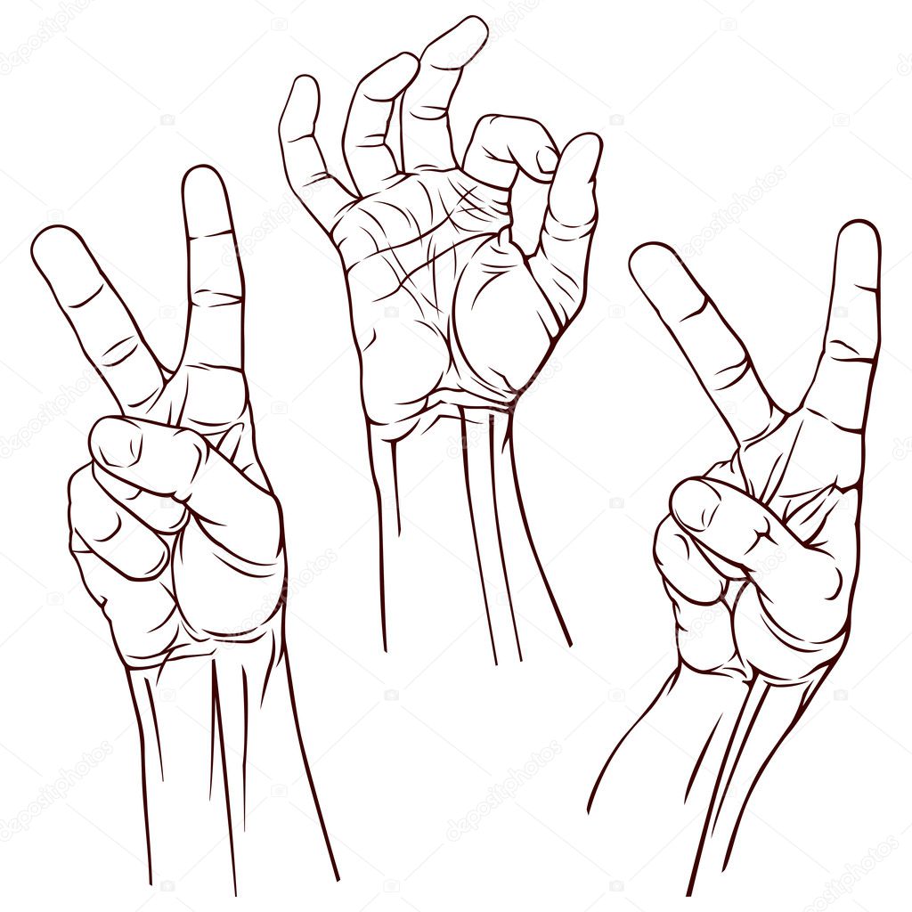 Set of three hands