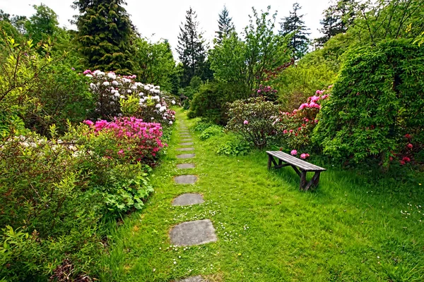 Beautiful, English garden in spring — стоковое фото