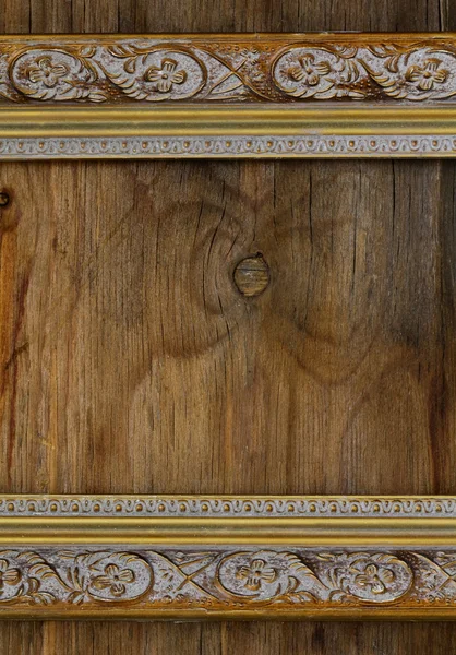 木製の壁の内側の要素にビンテージ フレーム — ストック写真