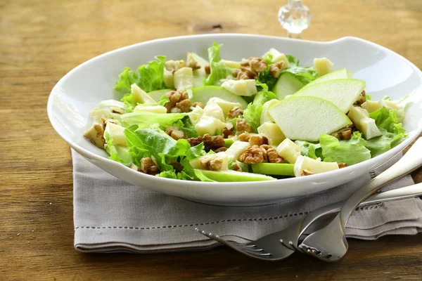 Salad with apples, walnuts and cheese — Stock Photo, Image