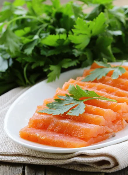 Elite cultivar of red fish salted salmon — Stock Photo, Image