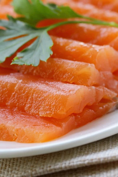 Elite cultivar of red fish salted salmon — Stock Photo, Image