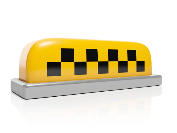 Ilustração 3d: sinal de táxi em um fundo branco — Fotografia de Stock
