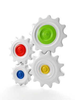 3ä illustration: Gears the mechanism in work clipart