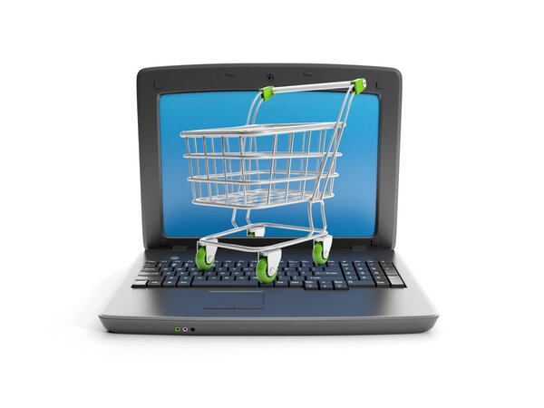 3d иллюстрация: Большой черный ноутбук
