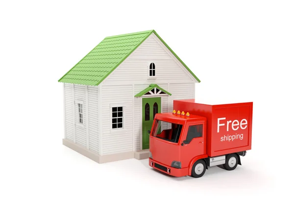 3d иллюстрация: Бесплатная доставка в ваш дом — стоковое фото