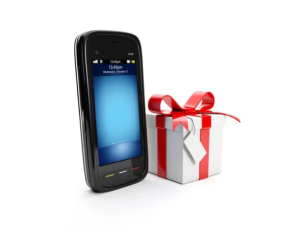 3d иллюстрация: Подарок на покупку мобильного телефона — стоковое фото