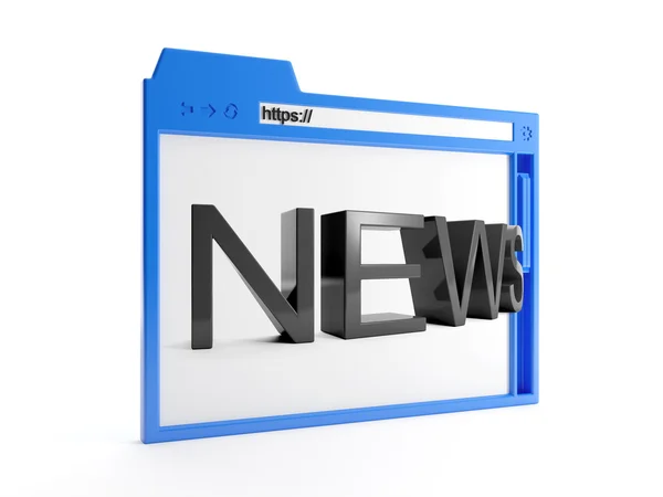 3d illustration: major browser window, and news. Internet techno — Stock Photo, Image