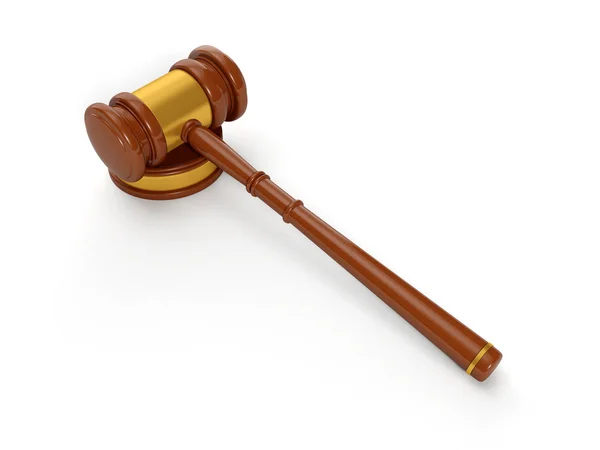 3D illustratie: gerechtelijke hamer, oplossing van justitiële problemen — Stockfoto
