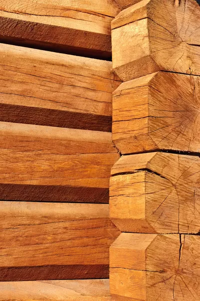 木製の壁の外部接続 — ストック写真