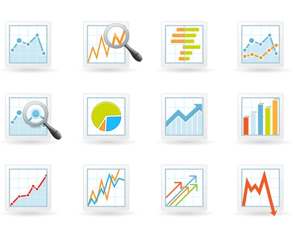 Estatísticas e ícones de análise — Vetor de Stock