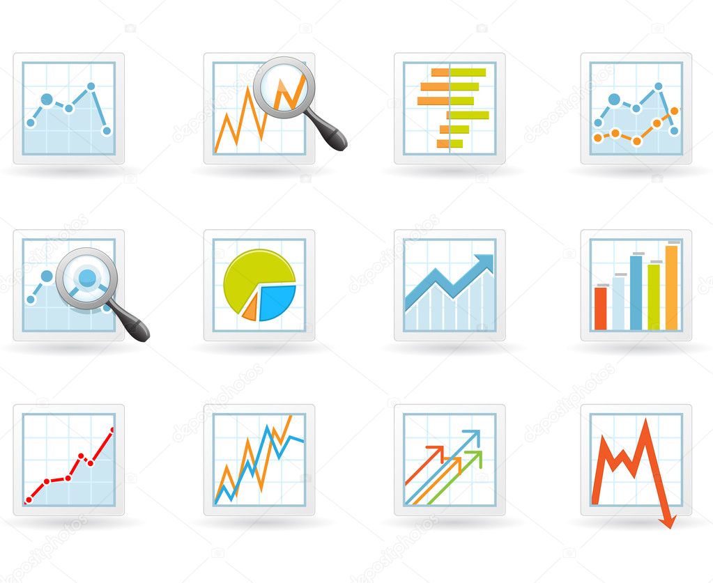 Statistics and analytics icons
