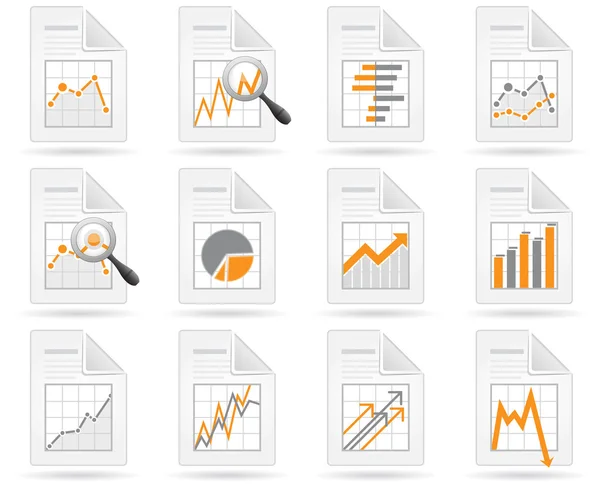 Statistics and analytics file icons — Stock Vector