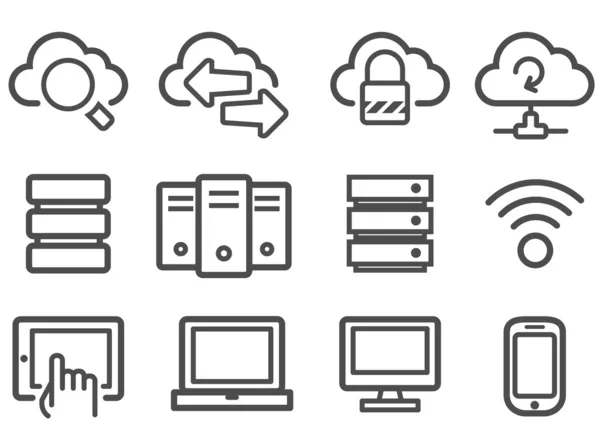 Icônes Cloud Computing — Image vectorielle