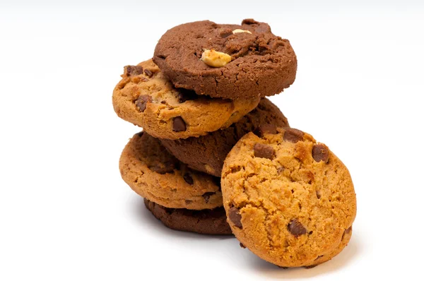 Choc chip cookie stapel — Stockfoto
