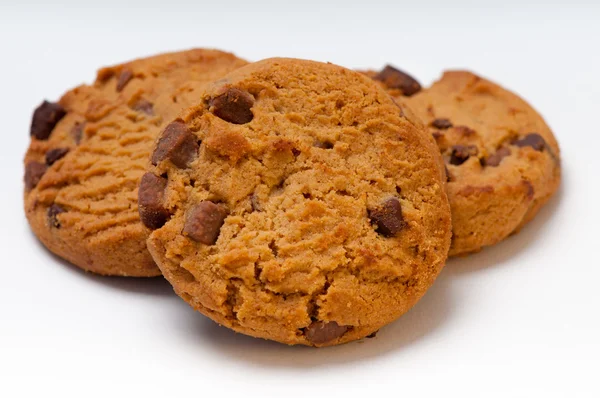 Three Chocolate Chip Cookie Stack — Stock Photo, Image