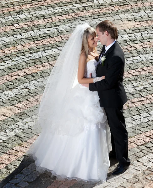 Krásná dvojice novomanželů — Stock fotografie