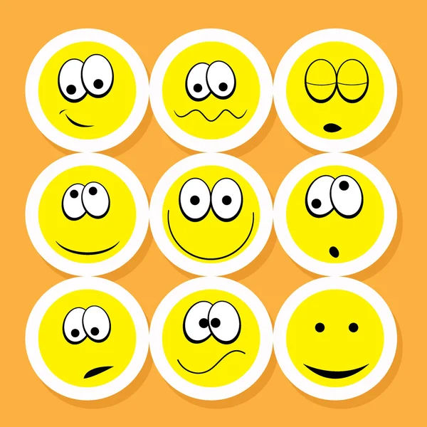 Schattig gezicht pictogrammen — Stockvector