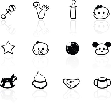 Baby background icons clipart