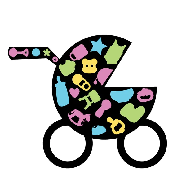 Silhouetten baby fles pictogrammen — Stockvector