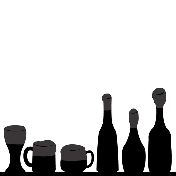 ビールのグラスとボトルの背景 — ストックベクタ