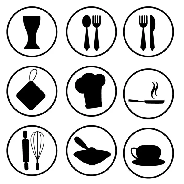 Kuchnia rzeczy ikony — Wektor stockowy
