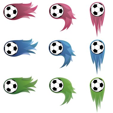 Soccer ball fire clipart