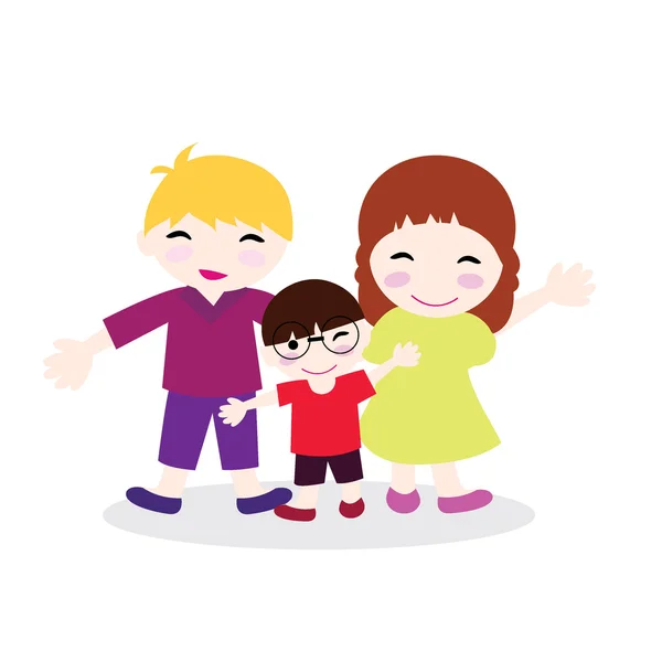Famiglia sfondo cartone animato — Vettoriale Stock
