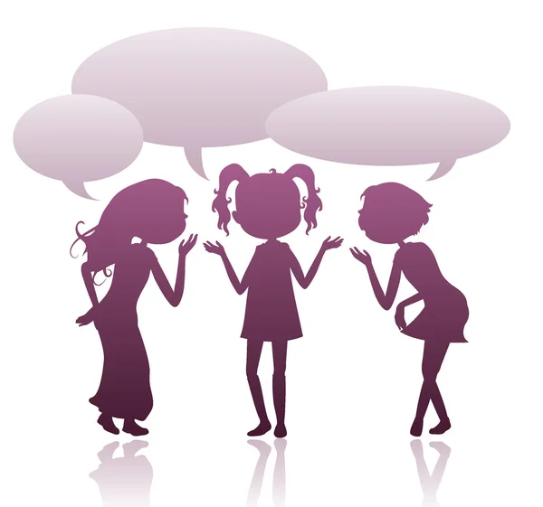Κορίτσια σιλουέτες μιλάμε — Διανυσματικό Αρχείο