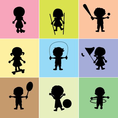 Happy children background clipart