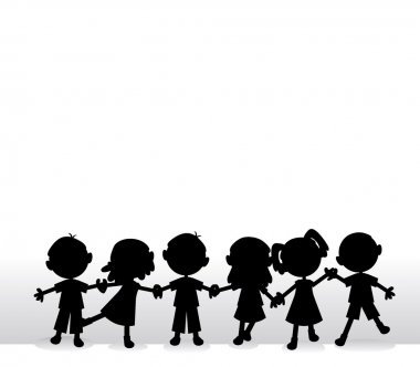 Children silhouettes background