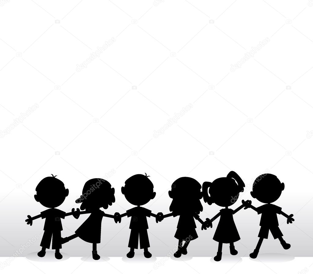 Download Children silhouettes background — Stock Vector ...