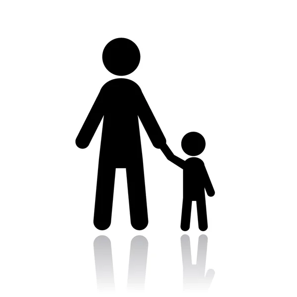 Father and son silhouettes — Stock Vector