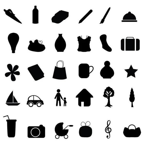 Silhouettes d'objets — Image vectorielle