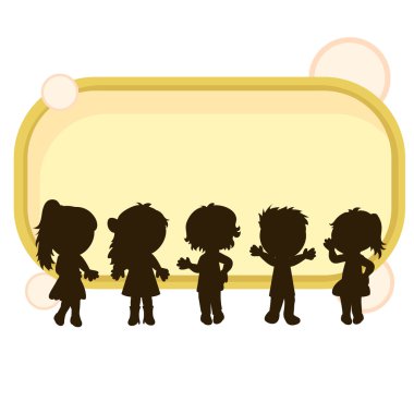 Children silhouettes background clipart