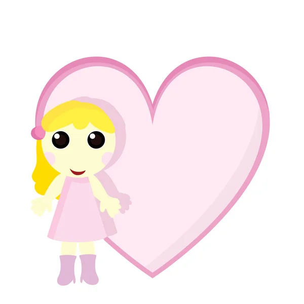 Girl with love — Stock Vector