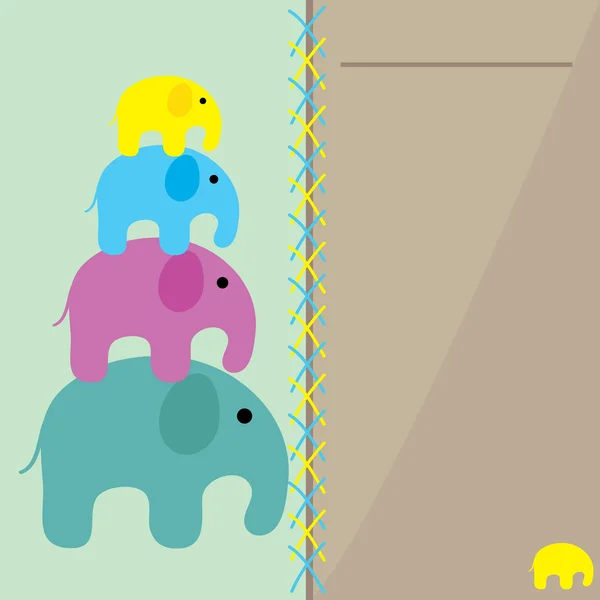 Carte éléphant — Image vectorielle