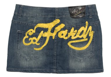 mavi beyaz zemin üzerine izole Mini kot etek