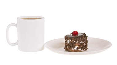 bir fincan çay ve lezzetli kremalı pasta bir parça