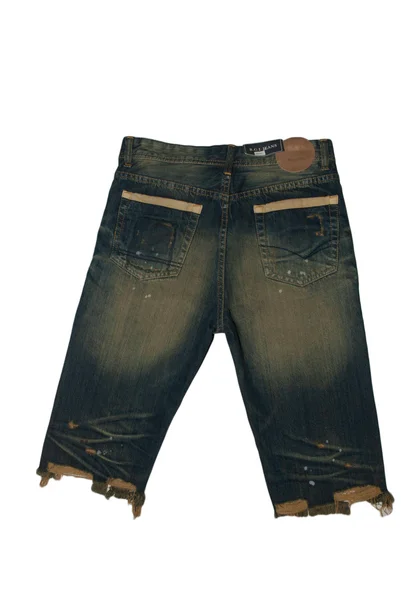 Jeans pantaloncini isolati su sfondo bianco — Foto Stock